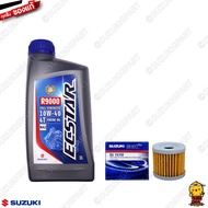 Genuine Maintenance Set Suzuki Raider 150 Fi/GSX-R150/GSX-S150 Engine Oil + Filter ECSTAR R9000