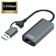 2-in-1 2.5G,USB 3.0/Type CRJ45,Win7/8/10Macbook,2500Mbps/1000Mbps 2-dalam-1 2500Mbps/1000Mbps USB 3.
