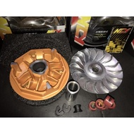 100% ORIGINAL PARTS NCY RACING GOLDEN TEFLON FRONT PULLEY + ROLLER + FAN SET ( 15G ROLLER  ) XMAX 25