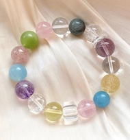 天然 白水晶 白阿賽 草莓晶 藍兔毛髮晶 紫水晶 粉晶 岫玉 黃水晶