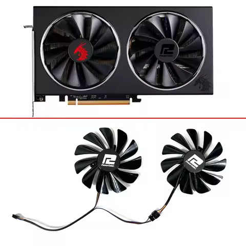 NEW 2PCS 95MM FDC10U12S9-C CF1010U12S 4PIN RX5700 GPU Fan For Powercolor RX 5700 Sports Edition 8GB 