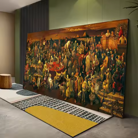 Famous Painting Reproduction On Canvas 100 Celebrities Discuss Divine Comedy With Dante Posters And 