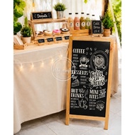Whiteboard Chalkboard Blackboard cafe decoration menu board/ exhibition bazaar plus legs
