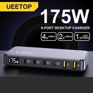 Ueetop 175W GaN 6-Port Desk Charger - Type-C PD/PPS Support