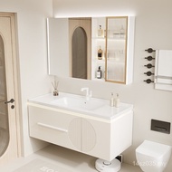 4I Cream Style Bathroom Cabinet Light Luxury Toilet Modern Simple Hand Wash Wash Washbasin Cabinet C