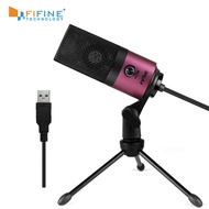 Fifine Metal USB Condenser Recording Microphone For Laptop Windows Cardioid Studio Recording Vocals Voice Over,YouTube-K669