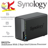 SYNOLOGY DS225+ NAS DISKSTATION 2-BAYS WITH CONSOLIDATE AND SAFEGUARD - DATA BACKUP HOME CLOUD STORA