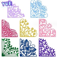 YVE 8Pcs Corner Die Cuts, Flowers Metal Flowers Die Cuts, Embossing Template Butterfly Corner Lace M