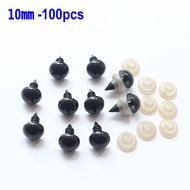 100Pcs Mata Boneka Amigurumi Bulat Hitam Tusuk Mata Boneka 5/7/10Mm Untuk Boneka Rajut / Beruang / B
