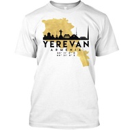 Yerevan Armenia Skyline Map Art Tee T-Shirt