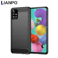 LIANPO เคสสำหรับ Samsung Galaxy A71 4G Samsung Galaxy A71 5G เคสโทรศัพท์เกราะคาร์บอนไฟเบอร์ด้านหลังซ