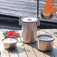 304不鏽鋼戶外鍋具炊具專用露營蒸鍋便攜爐具套裝煮鍋吊鍋
