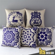Sarung Bantal Sofa Pillow Cushion Cover 45 x 45cm Square Pillow Cover Blue Cushion Cover Pillow Case