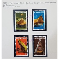 1971 PAPUA NEW GUINEA Native Dwellings Mint Set of 4v Stamps MNH