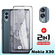 2 IN 1  For Nokia X30 5G Tempered Glass Screen Protector +  Camera Lens Protector NOKIA C12/C12 pro 