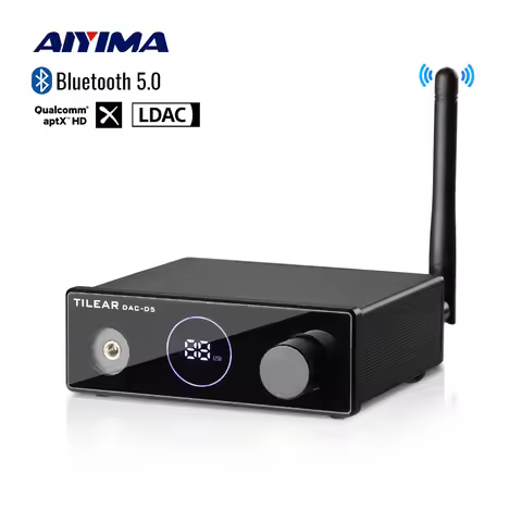 AIYIMA CSR8675 Bluetooth Decodes Receiver ES9038 APTX-HD LDAC HIFI Headphone Amplifier Stereo Preamp