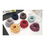 5pcs/pack Colorful Simple Base Hair Rope Hair Tie Hair Band High Elastic Rubber Band Hair Acc Pengik