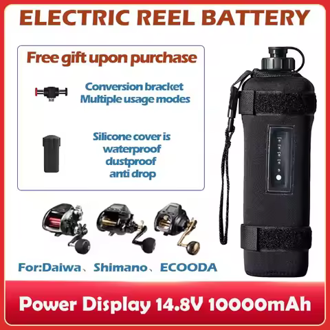 10Ah Power Display 14.8V 10000mAh Sea Fishing Electric Reel Battery For SHIMANO 600DH 1000EJ DAIWA 6