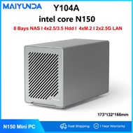 MAIYUNDA Intel N150 NAS Mini PC DDR5 5600Mhz 32GB 1TB NVMe SSD Dual 2.5G LAN Wifi6 BT5.2 Desktop PC