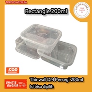 Thinwall Container 200ml Rectangle (RANDOM BRAND) Square Box containing @5pcs @10pcs - TokoPlastic36