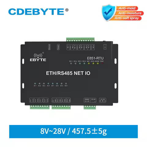 Ethernet RS485 12 Way Network IO Controller Modbus TCP RTU Analog Digital Input Relay Output Master 