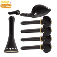 YUMEIREN violin tailpiece Set, Complete Set Ebony Material Violin Accessory Parts Set, Professional 