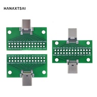 Type-C Male to Female USB 3.1 Test PCB Board Adapter Type C 24P 2.54mm Connector Socket For Data Line Wire Cable Transfer (TYPE-C公母头测试板双面正反插排针24P公转母座USB3.1)