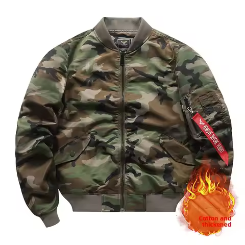 Fall/Winter camouflage coat with thickened version of Air Force MA1 pilot jacket, men's aviation jac