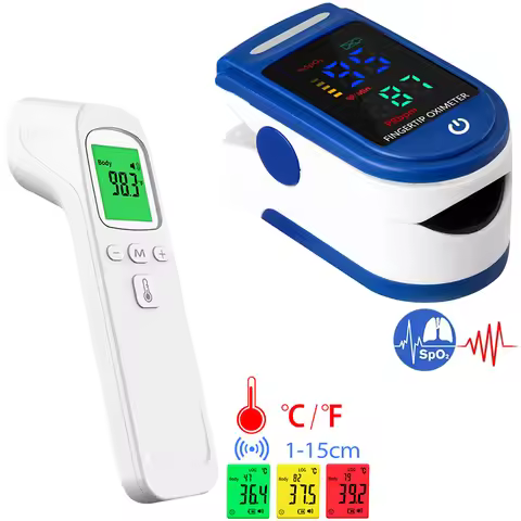 Medical Thermometer Test Kit LED Display Digital Oximeter or Non-Contact Thermometer For Baby Adult 