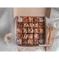 Premium Fudgy Brownies Sekat 20x20 / Kue Ulang Tahun Custom RR