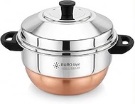 Eurostyle Compact 12 Deluxe Stainless Steel Heavy Copper Bottom Idli Pot Cookware for Idli, Idiyappa