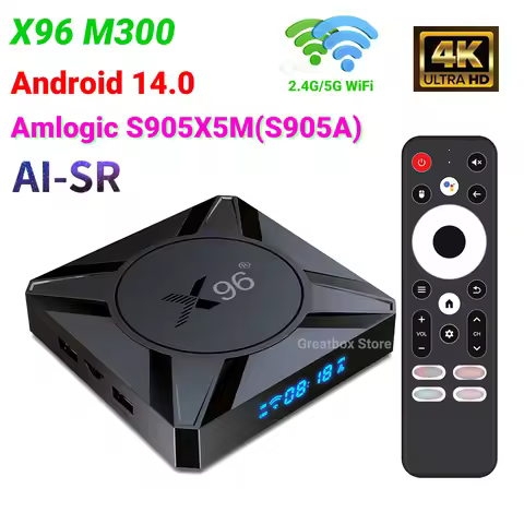 2026 X96M300 Android 14.0 TV Box Amlogic S905X5M(S905A) Support 2.4G/5G WiFi 1000M LAN BT5.X HDR10 4