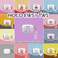 【imamura】For HOCO EW51 TWS Case Transparent cartoon Soft Silicone Earphone Case Casing Cover