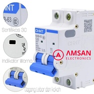 MCB CHINT NXB-63 6kA 2P 16A 20A 25A 32A 2Pole mcb type C