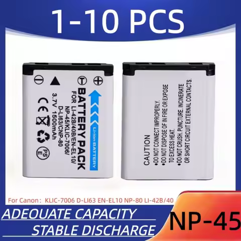 NP-45 digital camera battery 1500mAh NP-45 rechargeable battery, suitable for Canon KLIC-7006 D-LI63