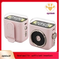 Subwoofer Mini Magnetic Backclip Time Display Hifi Sound Portable Card-Inserted Subwoofer Pink