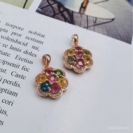 [Tourmaline Pendant Rose Gold Fashion Jewelry Plated Jewelry Color Inlaid Random] Tourmaline S925 Si
