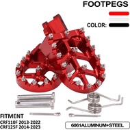 Dirt Bike Foot Pegs,Motorcycle Footpegs Wider Foot Pegs Rest Pedal CNC for CRF 110 CRF110F 2013-2023