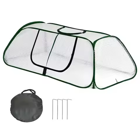 PVC Mini Greenhouse Cover With Roll-Up Zipper Door For Frost Protection Of Vegetables Fruits And Flo