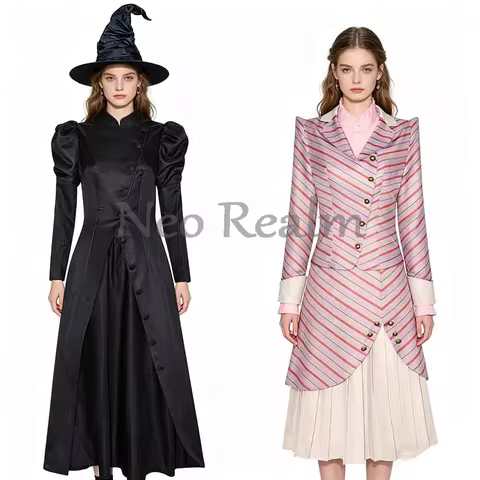 Women Wicked Witch Elphaba Cosplay Dress, Classic Wicked Witch of The West Uniform for Halloween Rol