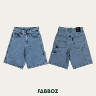 FABBOZ กางเกงยีนส์ขาสั้น กางเกงขาสั้นทรง JORTS JEANS ขาสั้นยีนส์