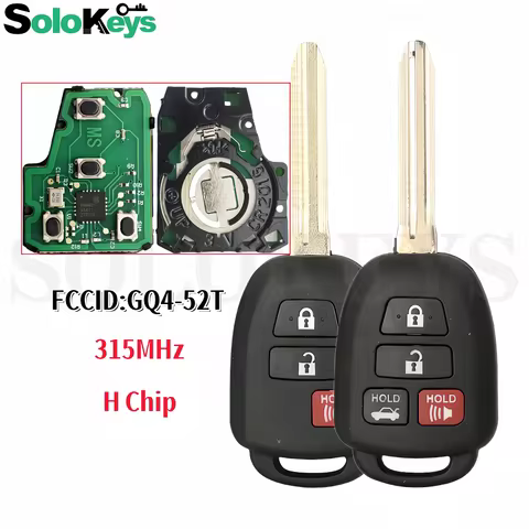 SOLOKEYS FCC ID:GQ4-52T Remote Control Key For Toyota Rav4 Highlander Sequoia Tundra Tacoma 2013-201