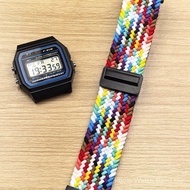 Magnetic Watch Strap for F91W Small Square, Extended Woven Nylon Modification Band