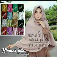 INSTANT HIJAB KHIMAR JUMBO MIDDLE SPLIT BUTTERFLY JUMBO PET KHIMAR/ WITH RIBBON SPLIT