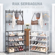 Rak Sepatu Gantungan Baju Tas Dan Topi Semarang / Stand Hanger Baju Rak Sepatu Rak Gantung Pakaian Tas Topi Rak Portable Multifungsi / Rak Gantungan Baju Stand Hanger Rak Pakaian Sepatu Tas Serbaguna