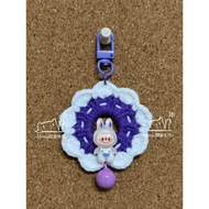 (现货)~Gloria丽璇手作~手工毛线钩针编织拉布布花环钥匙扣,包包、手机挂件礼物。