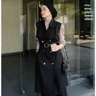 Hi.PRIMA Hailey Long Cotton Eve Vest with Free Belt Vest Woman
