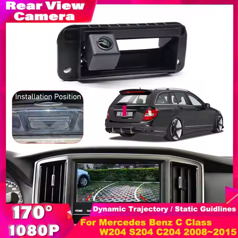 HD Car Trunk Handle Back Up Parking Reverse Camera Rear View Camera For Mercedes Benz C Class W204 S