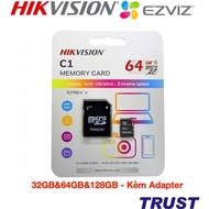 (With Adapter Included)- HIKVISION MicroSDHC 32GB / 64GB / 128GB Memory Card With Adapter 92MB S 1 F