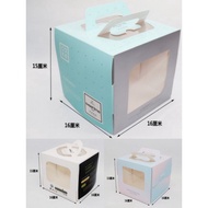 【READY STOCK 】16*16*15CM 6INCH CAKE BOX WITH CAKE BOARD AND HANDLE / KOTAK KEK